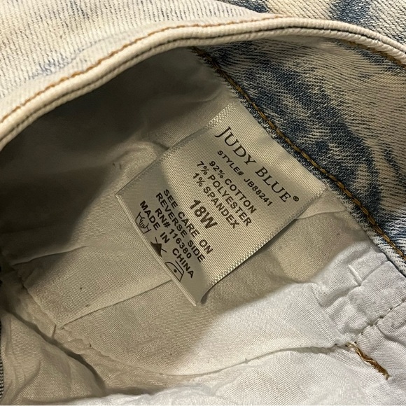 WOMENS JUDY BLUE HIGH WAIST SLIM FIT JEANS-ULTRA LIGHT BLUE Boho Stretch Sz 18W - Picture 7 of 10